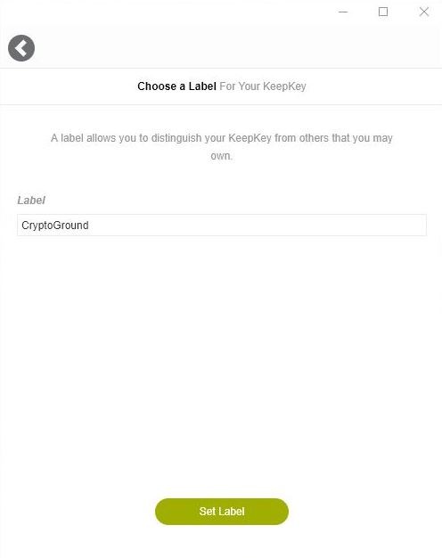 Set Keepkey Label